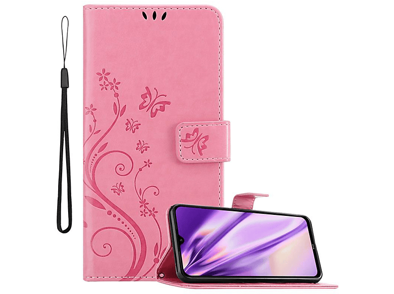 Xiaomi, Case, ROSA Bookcover, Flower CADORABO RedMi NOTE Muster FLORAL Hülle 8, Blumen
