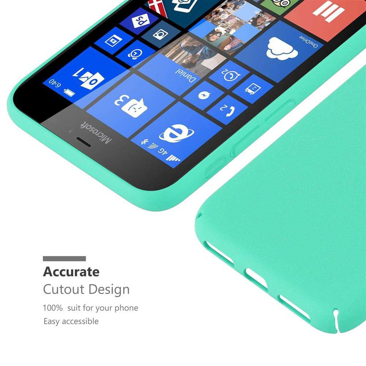 CADORABO Hülle im Hard Case GRÜN Nokia, 640 Lumia XL, Frosty Backcover, FROSTY Style