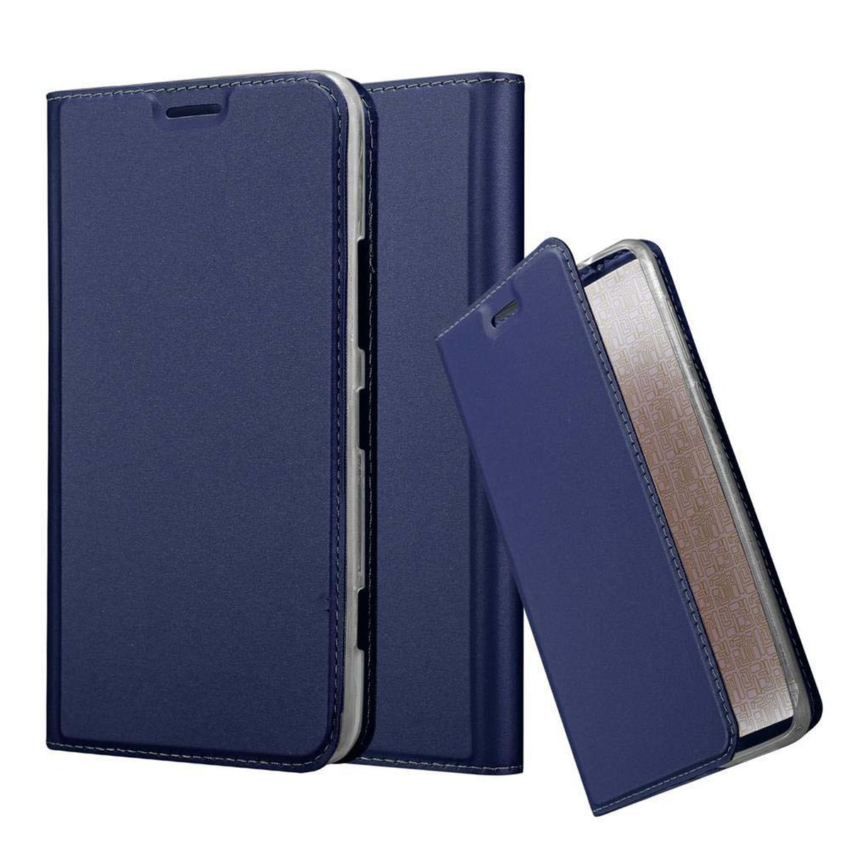 CADORABO Book CLASSY Handyhülle Nokia, 1320, Lumia Bookcover, Style, DUNKEL BLAU Classy