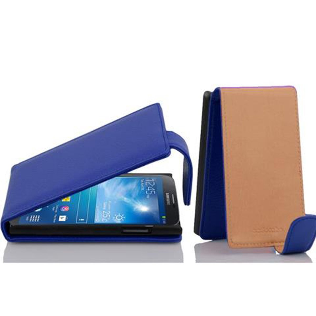 Flip MEGA 6.3, KÖNIGS Flip Galaxy CADORABO Style, Schutzhülle im Cover, BLAU Samsung,