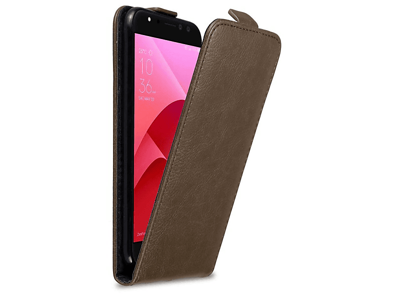 CADORABO Hülle Asus, Selfie BRAUN im KAFFEE Flip Cover, Style, ZenFone 4 Flip PRO