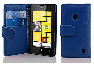 carcasa de móvil  - Funda libro para Móvil - Carcasa protección resistente de estilo libro CADORABO, Nokia, Lumia 520, azul real