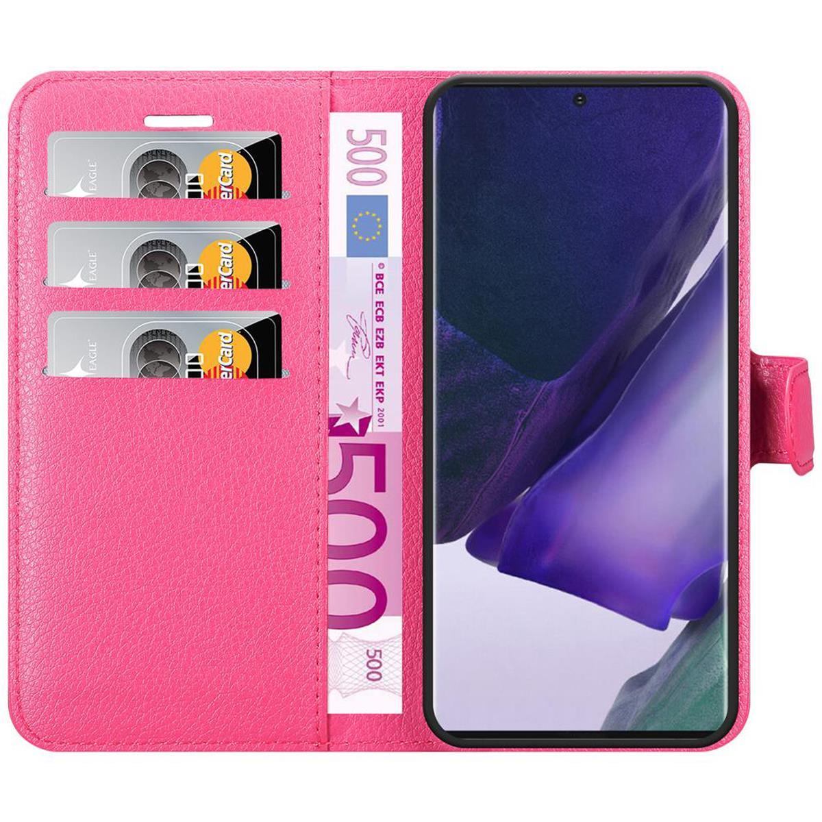 Bookcover, NOTE Hülle PINK 20 PLUS, Book Samsung, Galaxy CADORABO Standfunktion, CHERRY