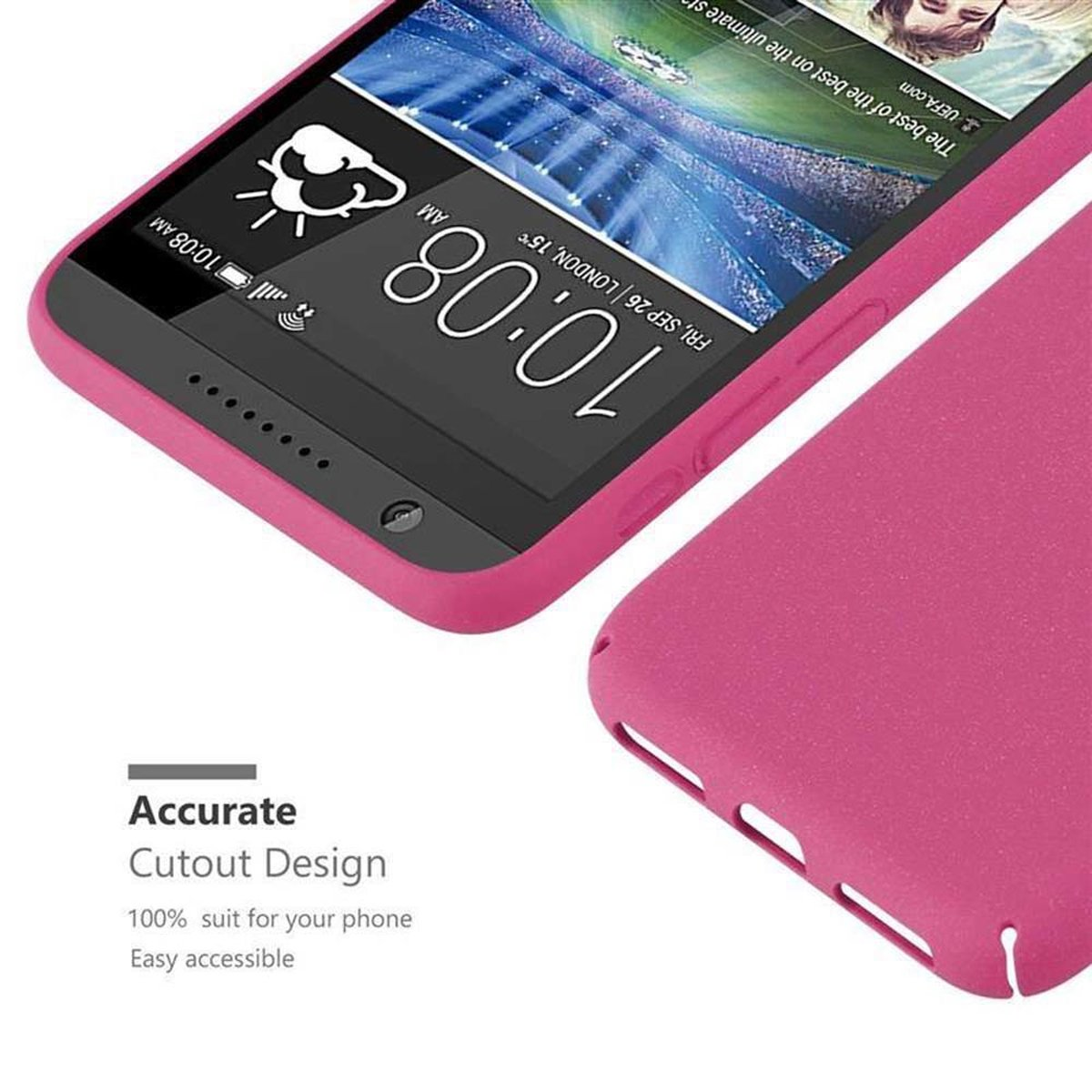 PINK Style, Hard 820, Desire Backcover, HTC, Frosty Hülle CADORABO Case im FROSTY