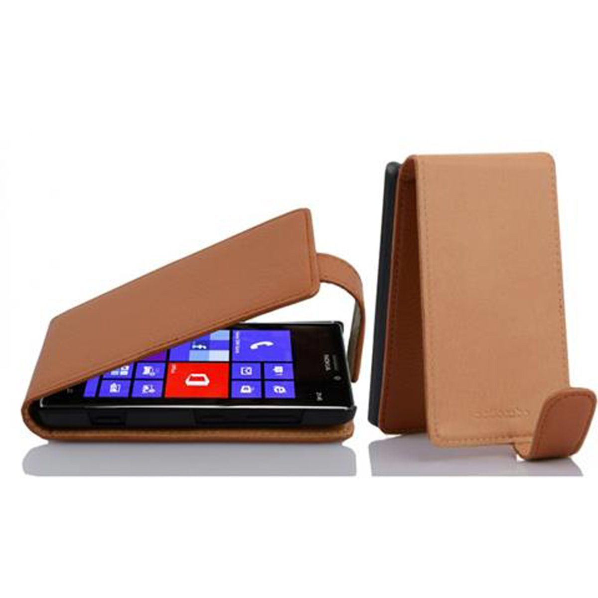 CADORABO Schutzhülle im Flip Style, 925, COGNAC Flip Cover, Nokia, Lumia BRAUN