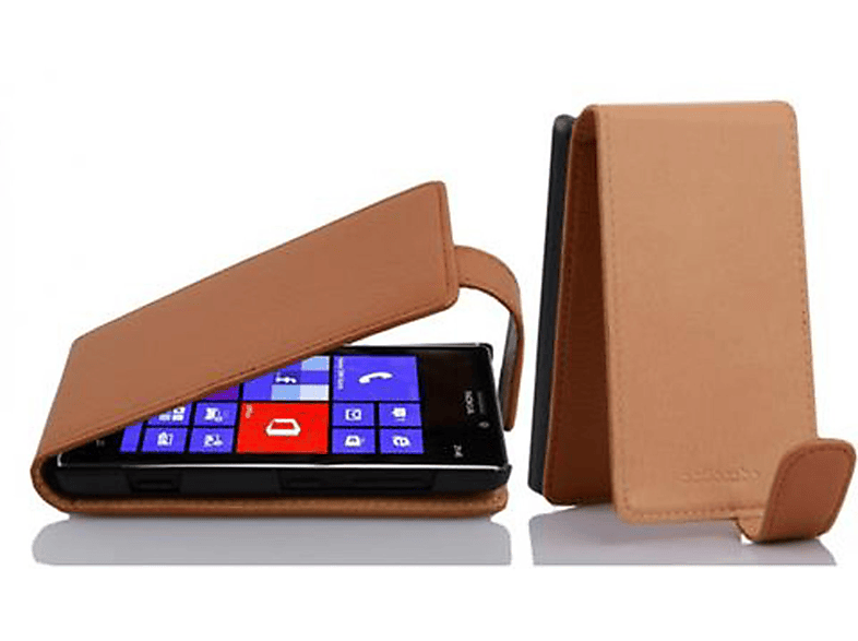 CADORABO Schutzhülle im Flip Style, Lumia 925, Nokia, Flip COGNAC BRAUN Cover