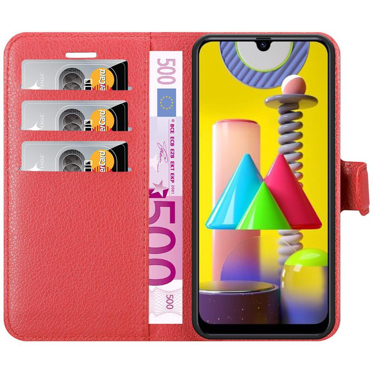 Samsung, Bookcover, Standfunktion, CADORABO Galaxy ROT Hülle M31, KARMIN Book