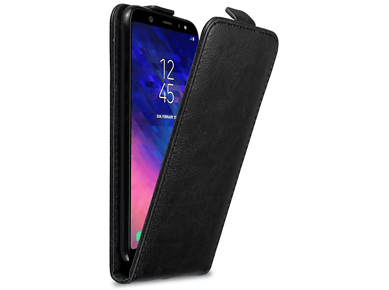 Samsung, Galaxy PLUS Cover, NACHT Flip im Flip A6 SCHWARZ Hülle CADORABO 2018, Style,
