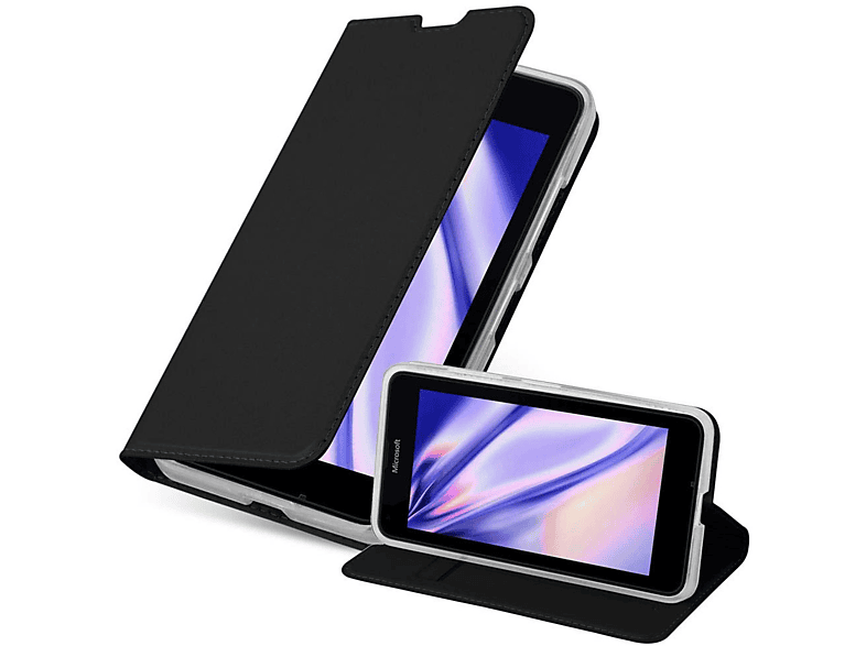 Nokia, Bookcover, 640, SCHWARZ CADORABO Classy Style, Book CLASSY Handyhülle Lumia