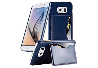 CADORABO Hard Cover Card Slot, Backcover, Samsung, Galaxy S6, BLAU