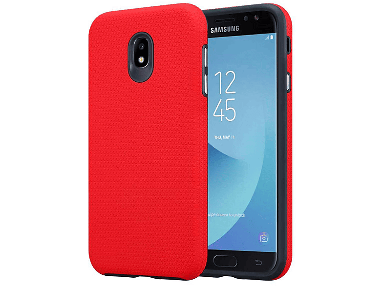 J5 Samsung, Backcover, CADORABO Hülle, 2017, Galaxy NELKEN ROT Hybrid