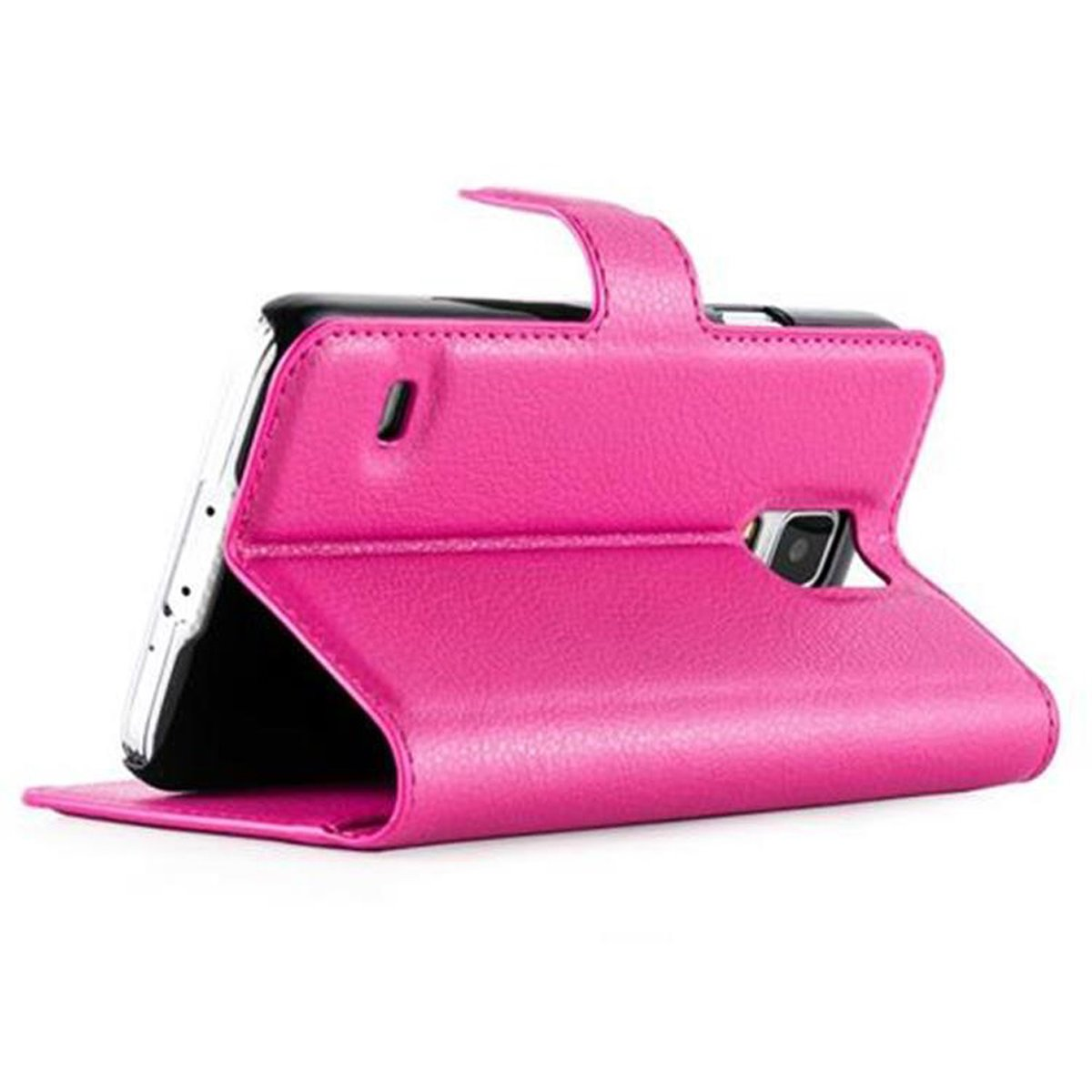 Bookcover, Book Standfunktion, S5 Galaxy NEO, S5 CADORABO CHERRY Samsung, PINK Hülle /