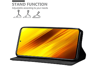 carcasa de móvil  - Funda libro para Móvil - Carcasa protección resistente de estilo libro CADORABO, Xiaomi, Poco X3 NFC, negro antracita