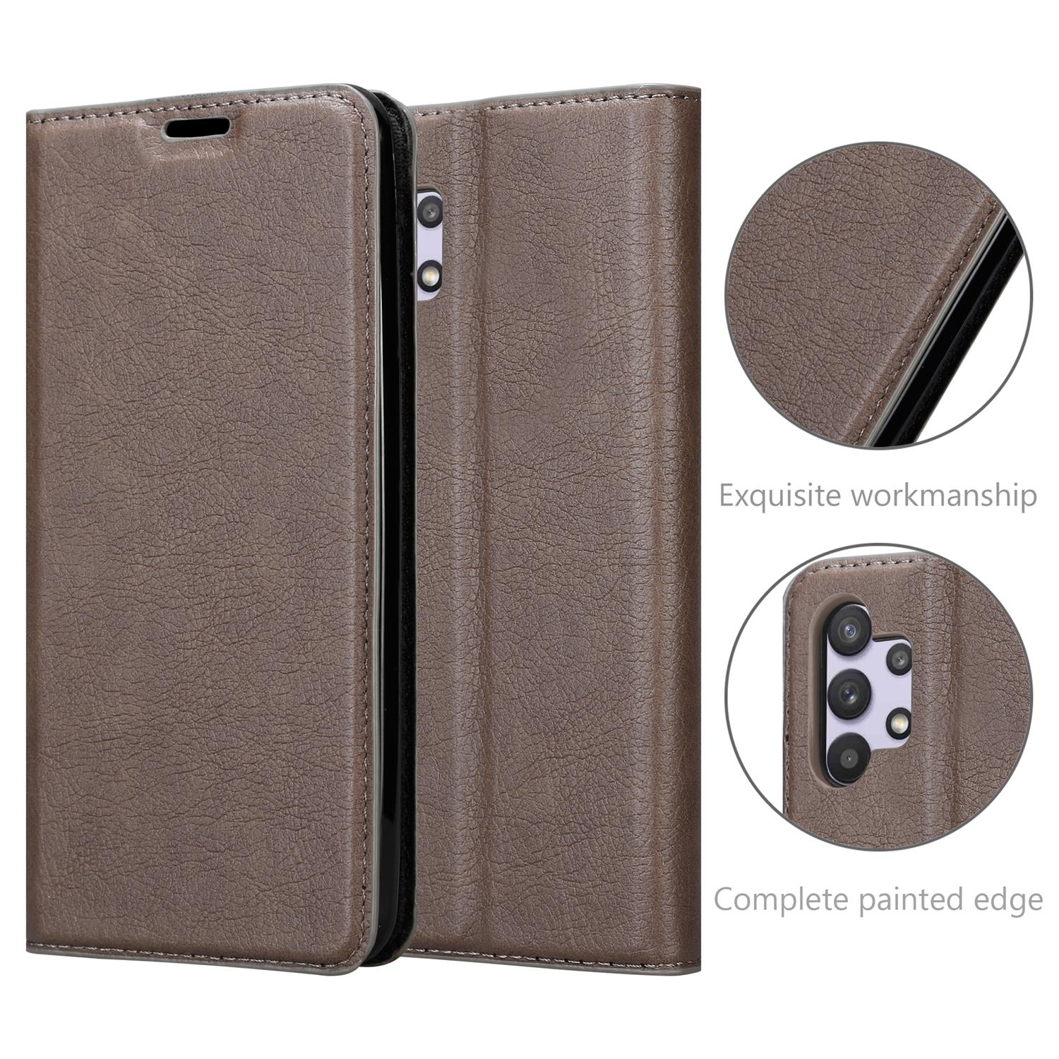 KAFFEE Galaxy Book Samsung, Magnet, Invisible Hülle A32 BRAUN CADORABO Bookcover, 5G,