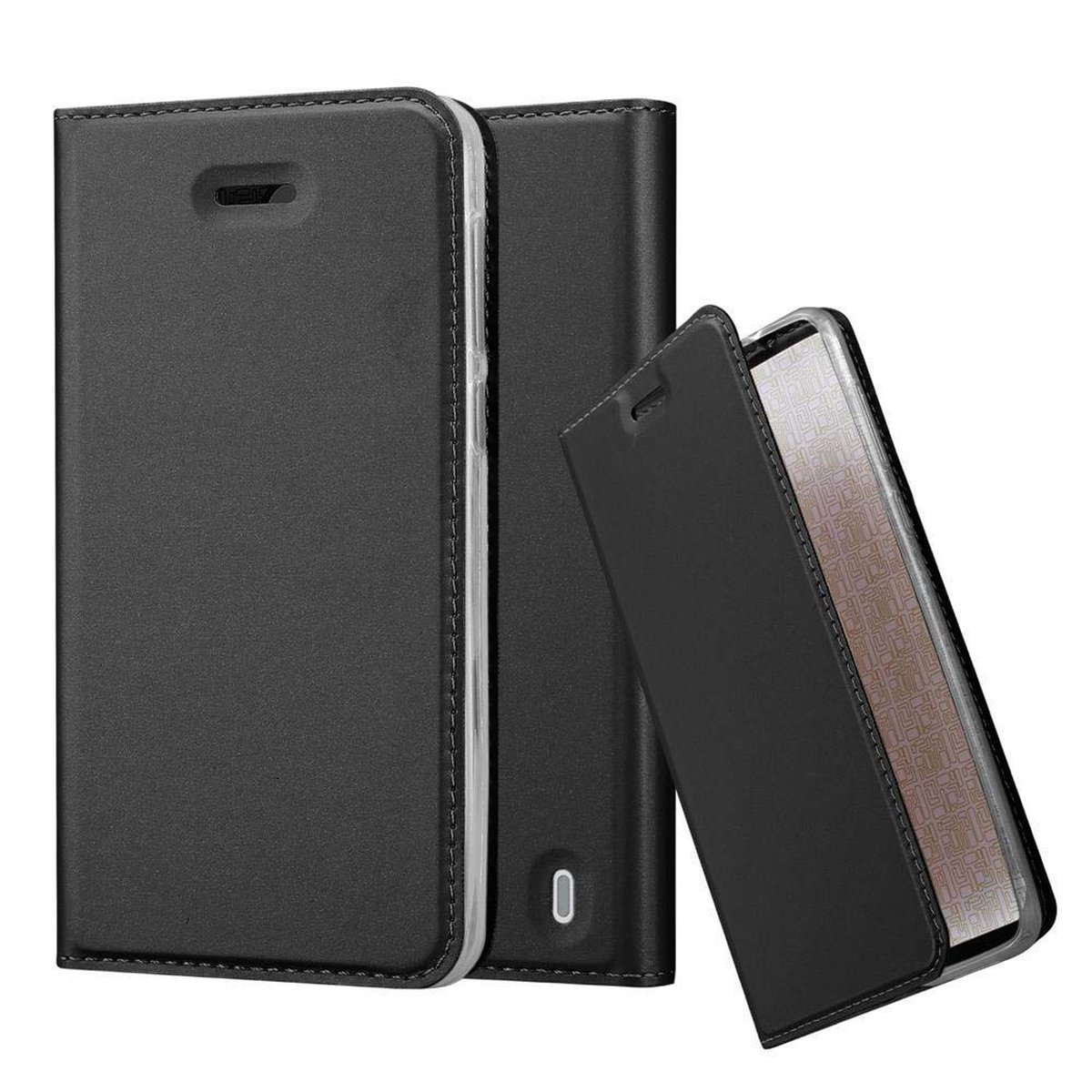 CADORABO Handyhülle Classy Style, 2 Book SCHWARZ CLASSY Nokia, 2017, Bookcover