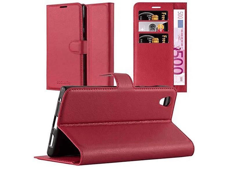Sony, Hülle Xperia L1, ROT Bookcover, KARMIN Standfunktion, CADORABO Book