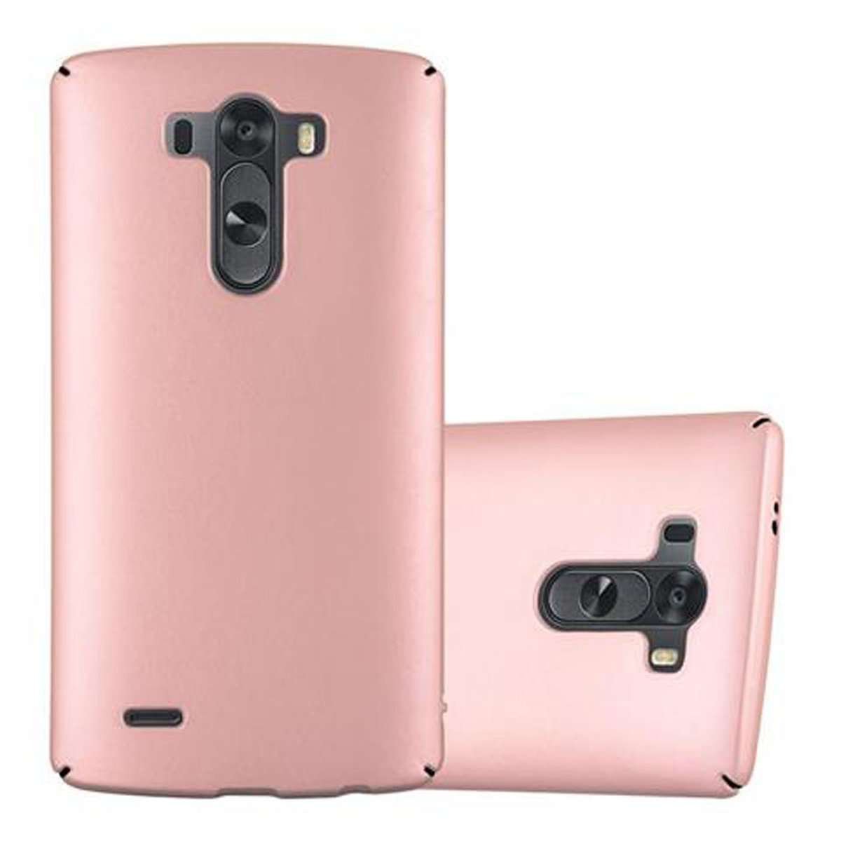 CADORABO Hülle im Hard Case Matt LG, METALL G3, GOLD Style, Backcover, Metall ROSÉ