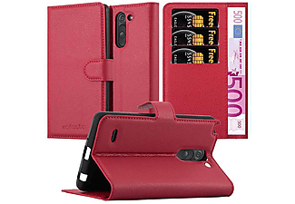 carcasa de móvil  - Funda libro para Móvil - Carcasa protección resistente de estilo libro CADORABO, LG, G3 STYLUS, rojo carmín