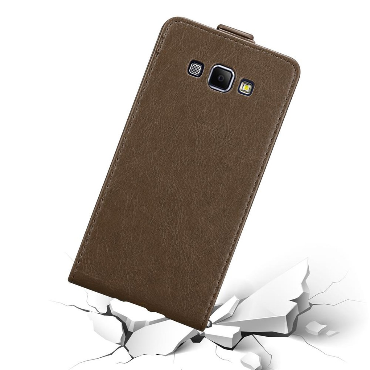 Samsung, BRAUN CADORABO Cover, Hülle im KAFFEE Galaxy Flip Flip A8 Style, 2015,