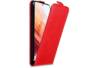 carcasa de móvil  - Funda libro para Móvil - Carcasa protección resistente de estilo libro CADORABO, Samsung, Galaxy S21 5G, rojo manzana