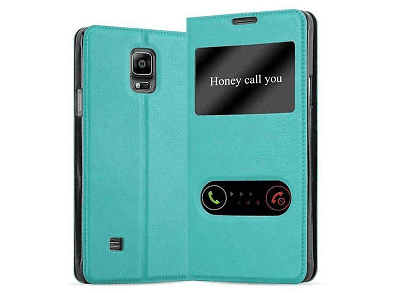 Samsung, Doppelfenster Galaxy TÜRKIS Hülle, Bookcover, NOTE CADORABO Book MINT View 4,