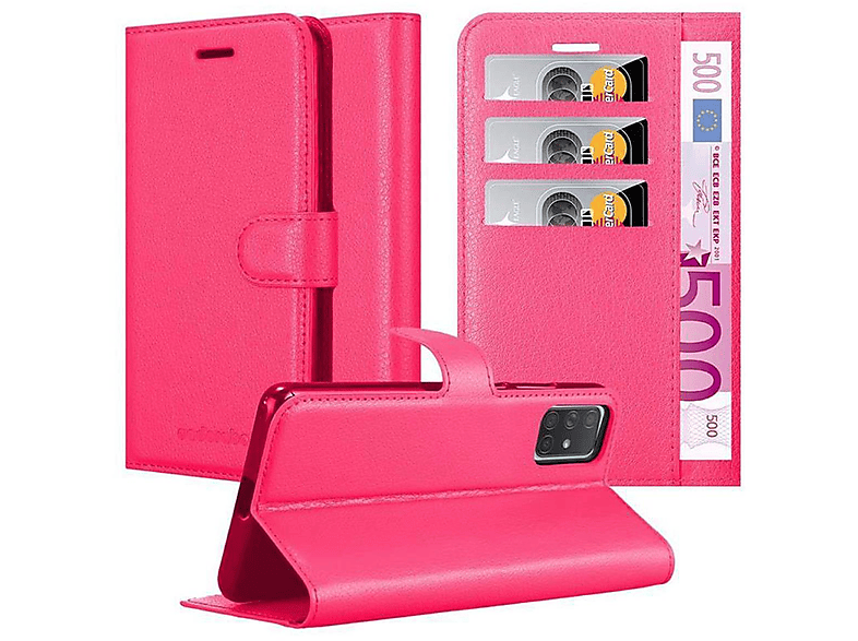 CADORABO Book Hülle Standfunktion, Bookcover, Samsung, Galaxy A71 5G, CHERRY PINK