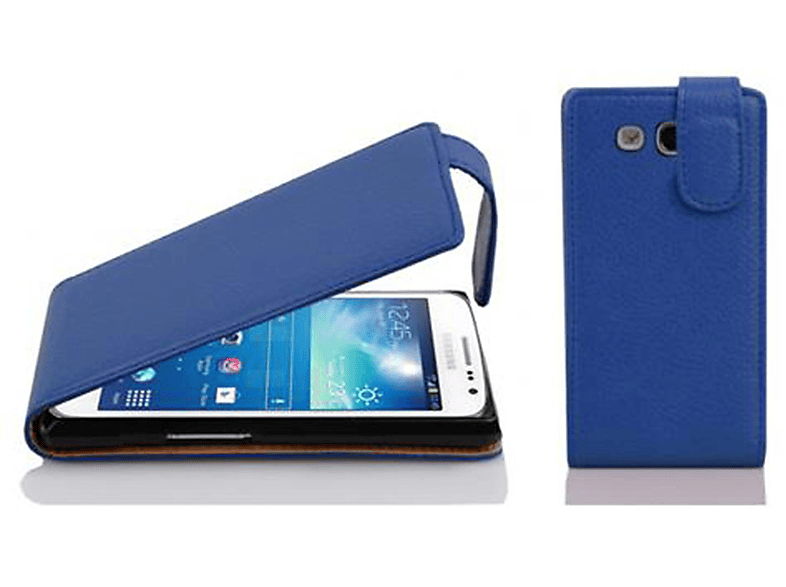 Samsung, CADORABO Schutzhülle Cover, KÖNIGS EXPRESS Flip im Flip BLAU Galaxy Style, 2,