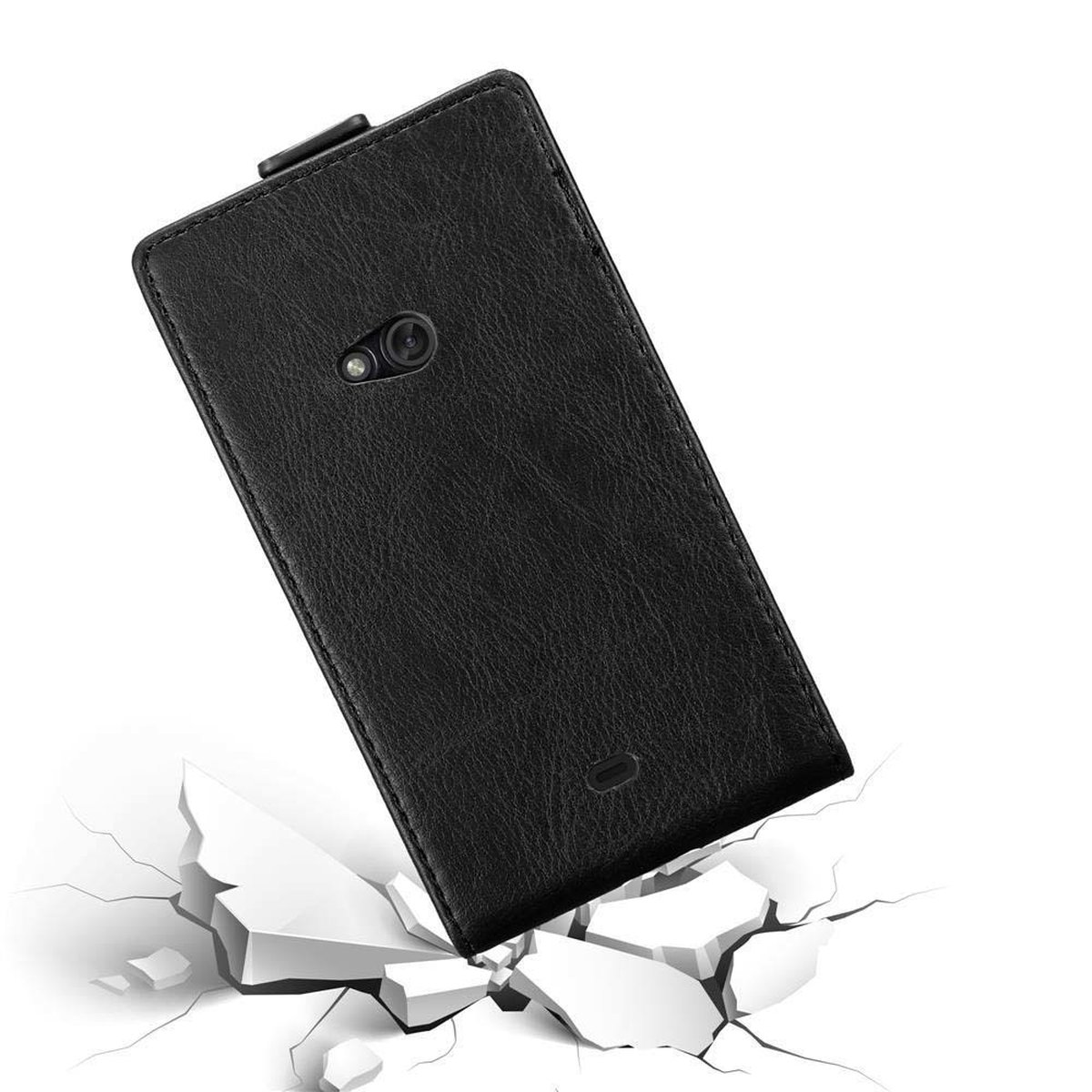CADORABO Hülle im Flip Style, Lumia 625, Cover, NACHT Nokia, SCHWARZ Flip
