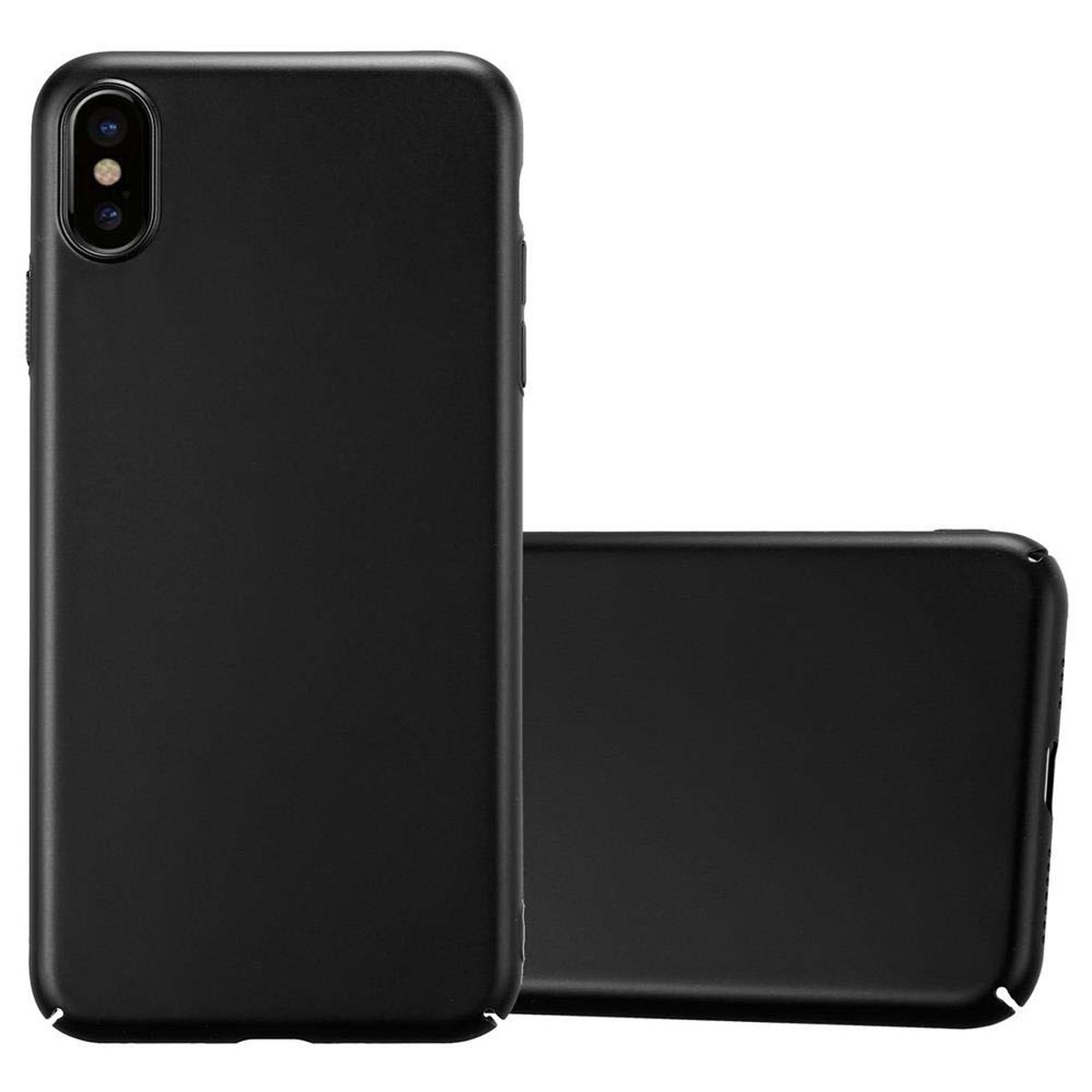 CADORABO Hülle Metall XS METALL MAX, iPhone Backcover, im SCHWARZ Case Hard Style, Apple, Matt