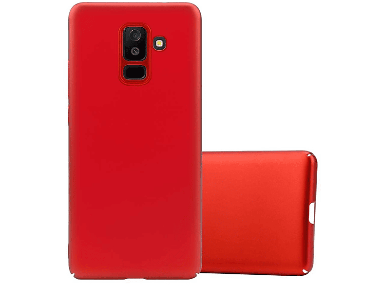 CADORABO Hülle im Hard Case Samsung, Backcover, PLUS ROT METALL Style, Galaxy Metall Matt 2018, A6