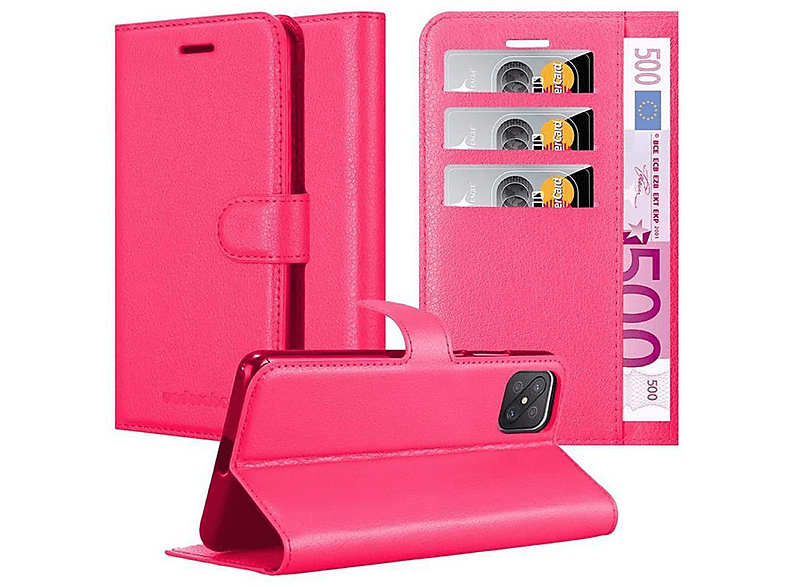 Standfunktion, A92s, Book Bookcover, Oppo, CADORABO Hülle PINK CHERRY