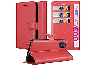 carcasa de móvil  - Funda libro para Móvil - Carcasa protección resistente de estilo libro CADORABO, Samsung, Galaxy A71 5G, rojo carmín