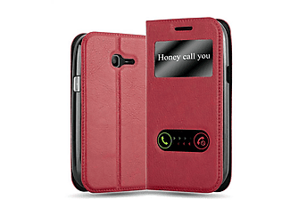 carcasa de móvil Funda libro para Móvil - Carcasa protección resistente de estilo libro;CADORABO, Samsung, Galaxy TREND LITE, rojo azrafán