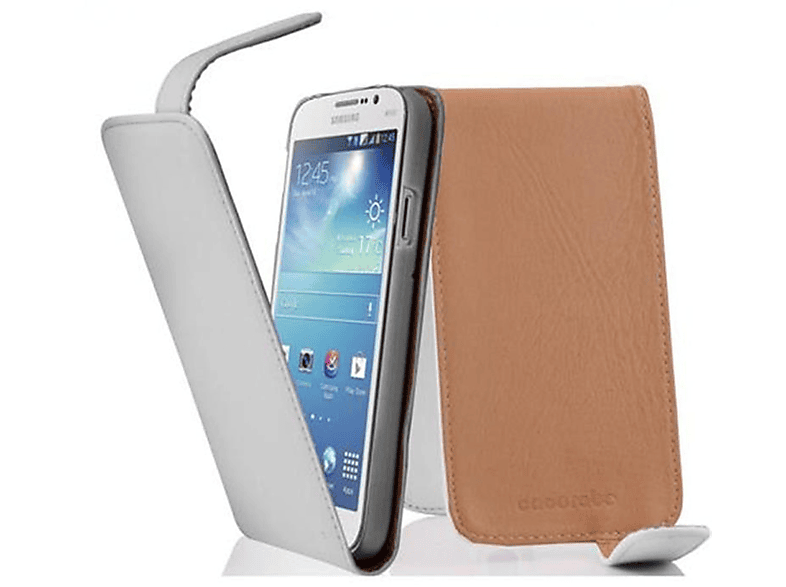 CADORABO Handyhülle im Flip MEGA Samsung, Galaxy Cover, WEIß Flip 5.8, POLAR Style
