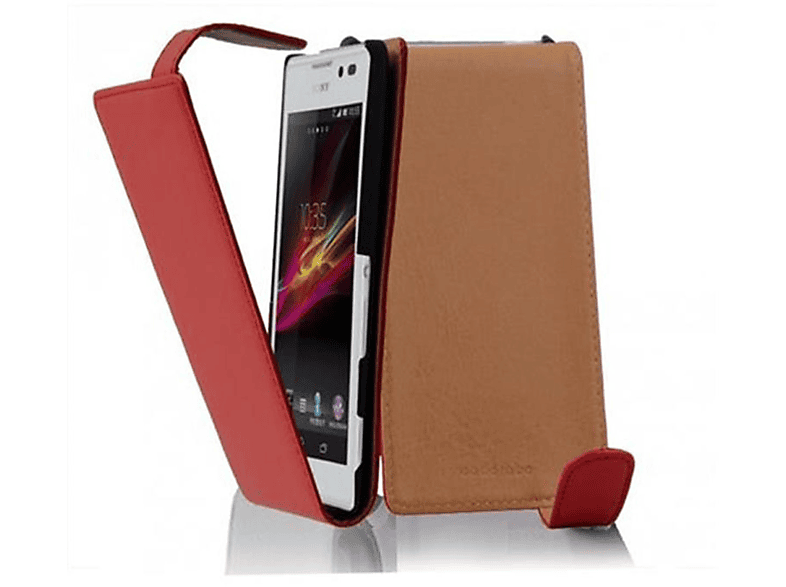 CADORABO Handyhülle ROT C, Sony, Xperia im Cover, CHILI Flip Style, Flip