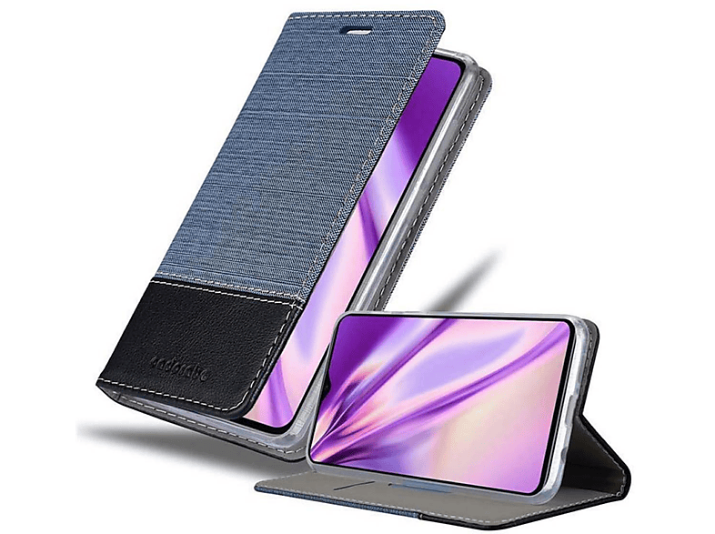 Xiaomi, Jeans 8 Schutzhülle Style, DUNKEL NOTE SCHWARZ Bookcover, im Book RedMi BLAU CADORABO PRO,