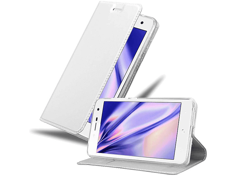 Classy CADORABO Blade L7, ZTE, SILBER CLASSY Style, Book Bookcover, Handyhülle