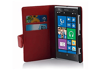 carcasa de móvil  - Funda libro para Móvil - Carcasa protección resistente de estilo libro CADORABO, Nokia, Lumia 1020, rojo infierno