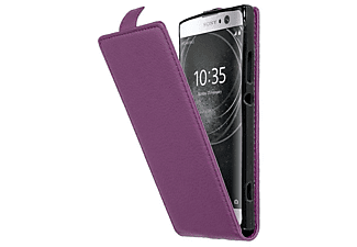 carcasa de móvil Funda flip cover para Móvil - Carcasa protección resistente de estilo Flip;CADORABO, Sony, Xperia XA2, burdeos violeta