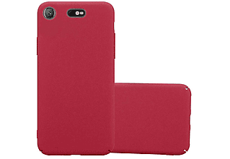 carcasa de móvil  - Funda rígida para móvil de plástico duro – Carcasa Hard Cover protección CADORABO, Sony, Xperia XZ1 Compact, frosty rojo