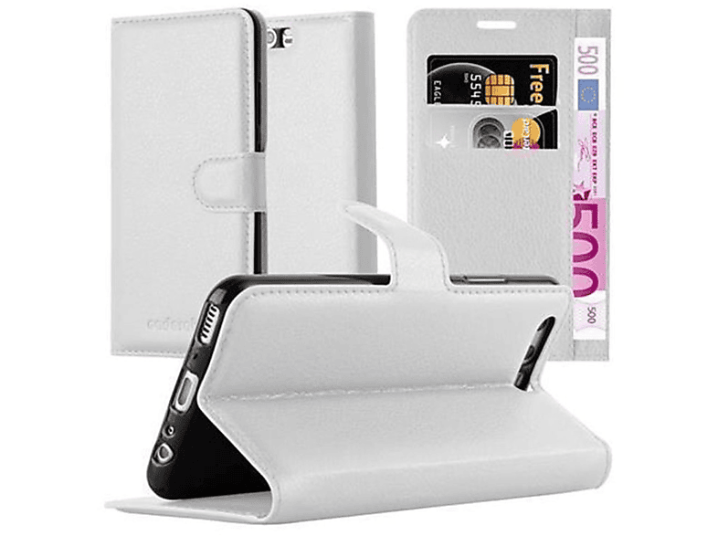 Huawei, WEIß P10 Book Standfunktion, Hülle CADORABO Bookcover, ARKTIS PLUS,