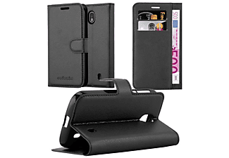 CADORABO Book Hülle Standfunktion Kartenfach, Bookcover, Nokia, 1 2018, PHANTOM SCHWARZ