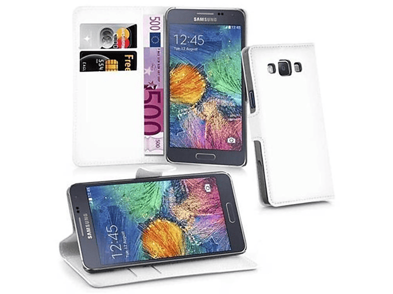 2015, Samsung, CADORABO Galaxy WEIß Book Hülle ARKTIS A7 Standfunktion, Bookcover,