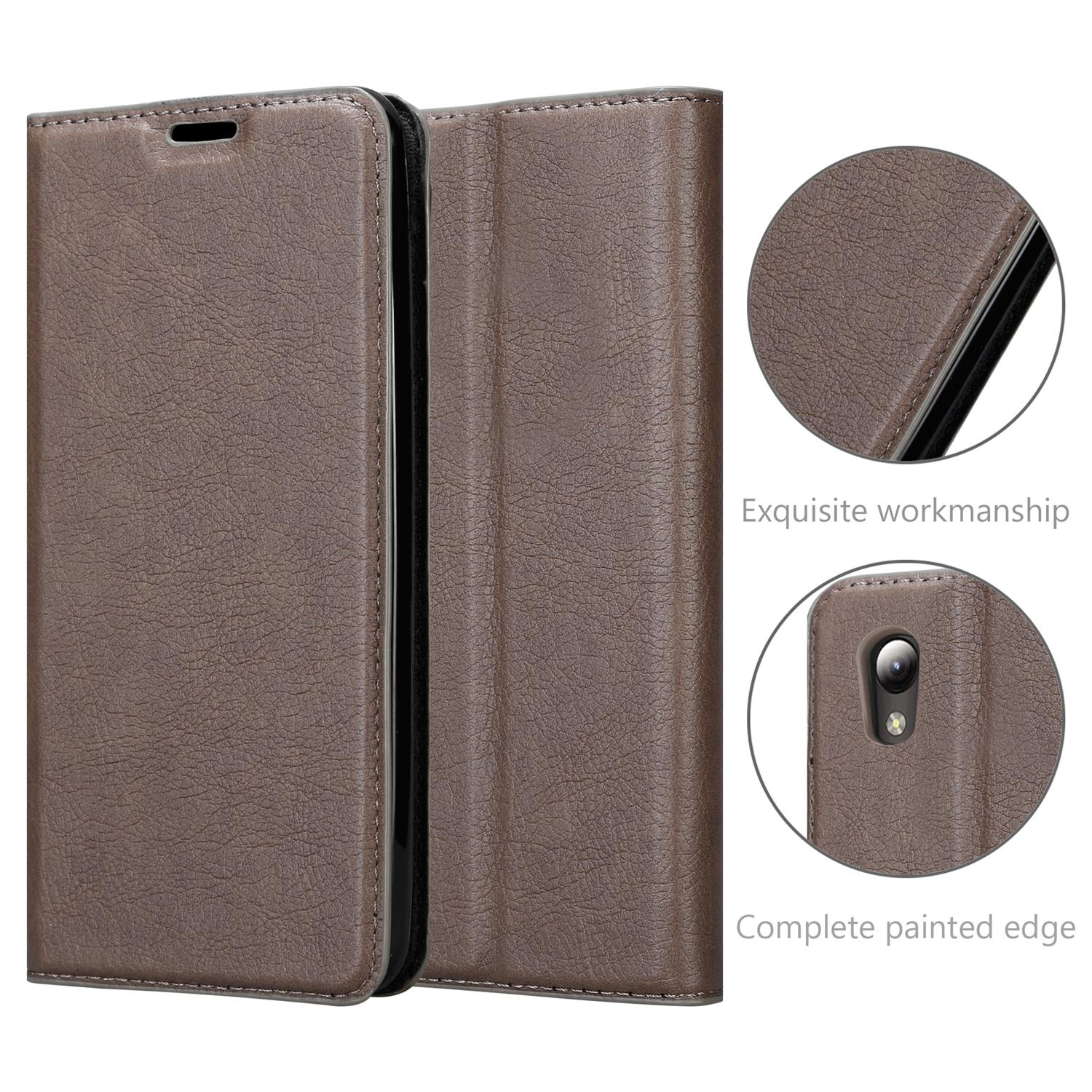 CADORABO Book Hülle Invisible Magnet, KAFFEE Blade Bookcover, L8, ZTE, BRAUN