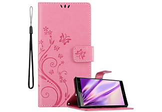 carcasa de móvil  - Funda libro para Móvil - Carcasa protección resistente de estilo libro CADORABO, Sony, Xperia XZ2, rosa floral