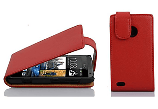 carcasa de móvil Funda flip cover para Móvil - Carcasa protección resistente de estilo Flip;CADORABO, HTC, Desire 300, rojo infierno