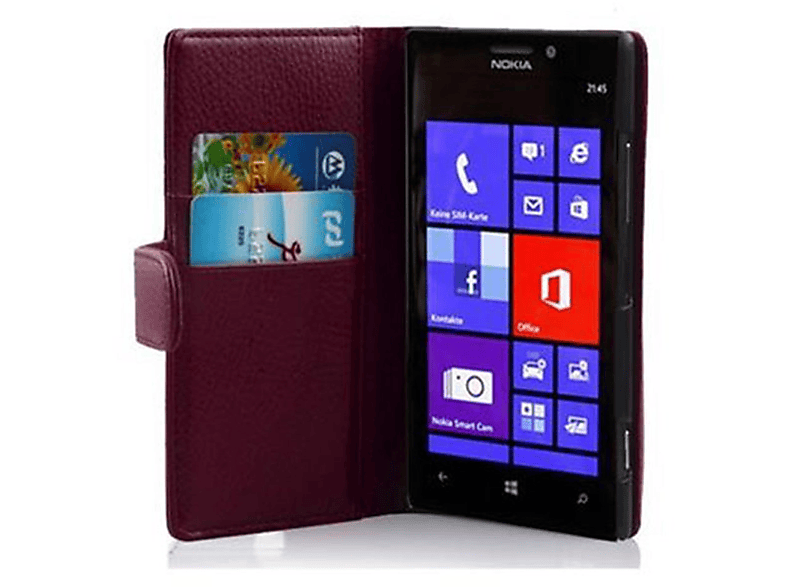 Bookcover, 925, BORDEAUX CADORABO Lumia Book mit Nokia, LILA Hülle Struktur,