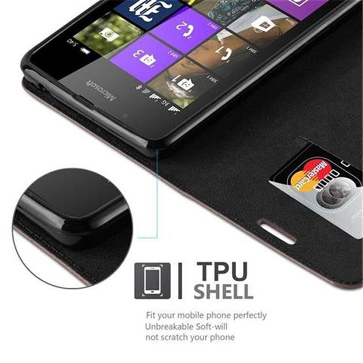 BRAUN KAFFEE Magnet, Lumia Invisible Hülle Nokia, Book CADORABO 540, Bookcover,