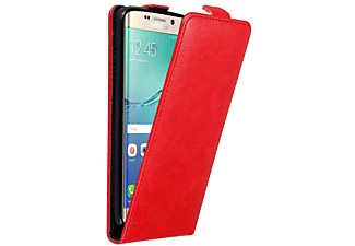 carcasa de móvil Funda flip cover para Móvil - Carcasa protección resistente de estilo Flip;CADORABO, Samsung, Galaxy S6 EDGE PLUS, rojo manzana