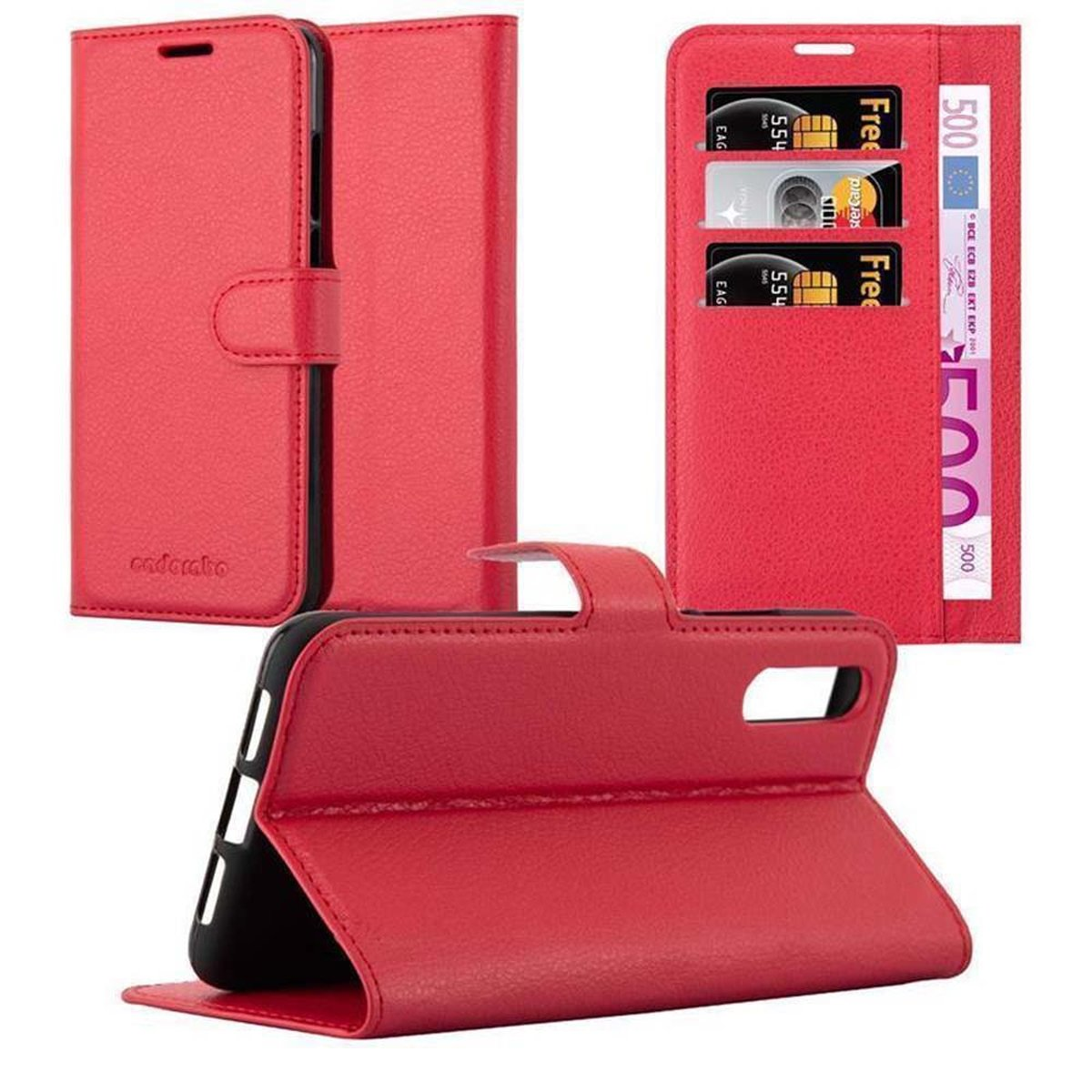 Bookcover, Standfunktion, Hülle Huawei, Book KARMIN CADORABO ROT P20,